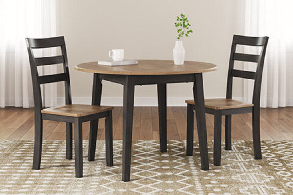 GESTHAVEN TABLE + 2 CHAIRS BROWN