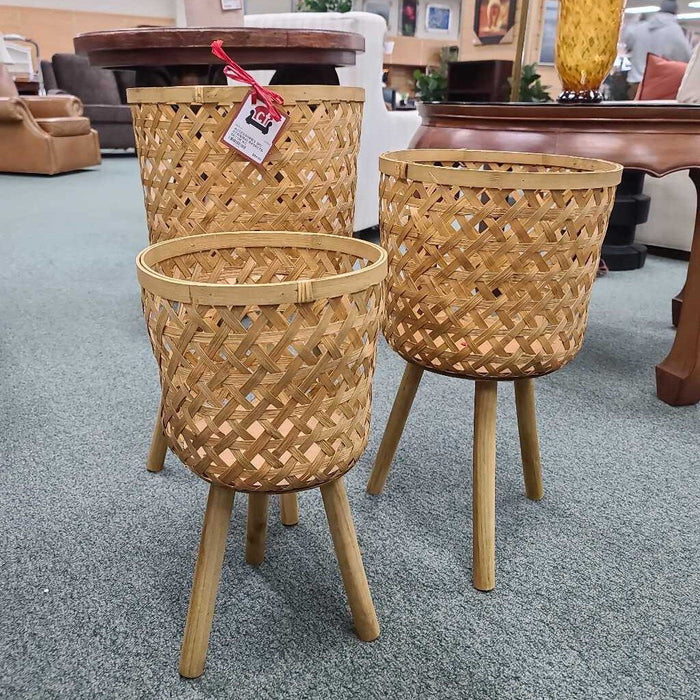 3PC STANDING BASKETS DECOR KC