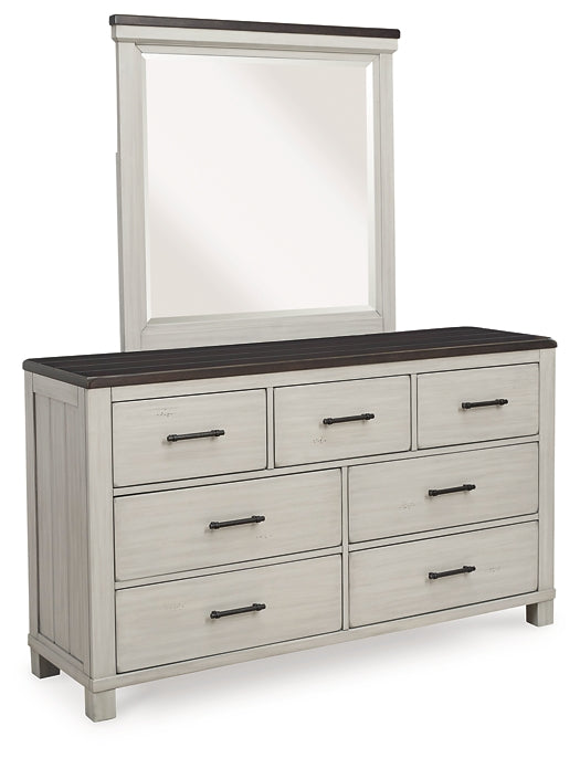 Darborn California King Panel Bed with Mirrored Dresser, Chest and 2 Nightstands