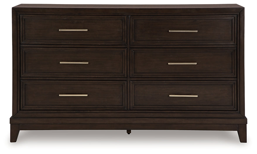 Neymorton King Upholstered Panel Bed with Dresser