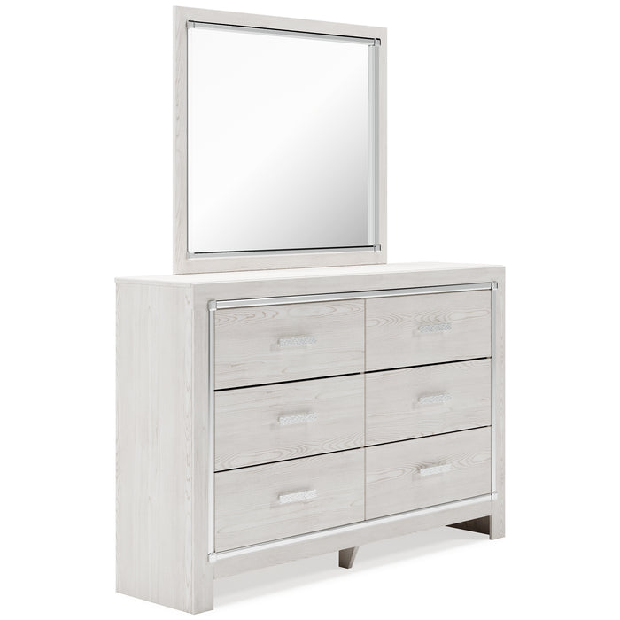 Altyra Queen Panel Bed with Mirrored Dresser, Chest and Nightstand