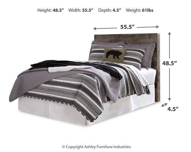 Derekson Full Panel Headboard with Mirrored Dresser and Chest