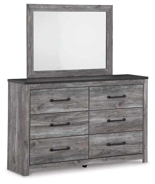 Bronyan King Panel Bed with Mirrored Dresser