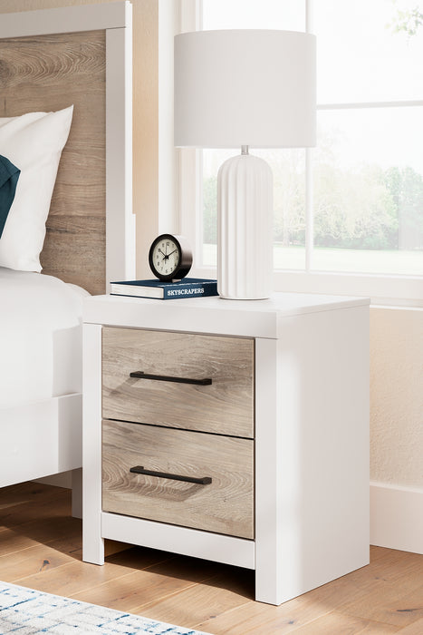 Charbitt Twin Panel Bed with Mirrored Dresser and Nightstand